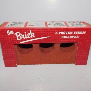 VTG 1984 THE BRICK Red Foam Novelty Stress Reliever Squeeze Throw Faux Brick NEW